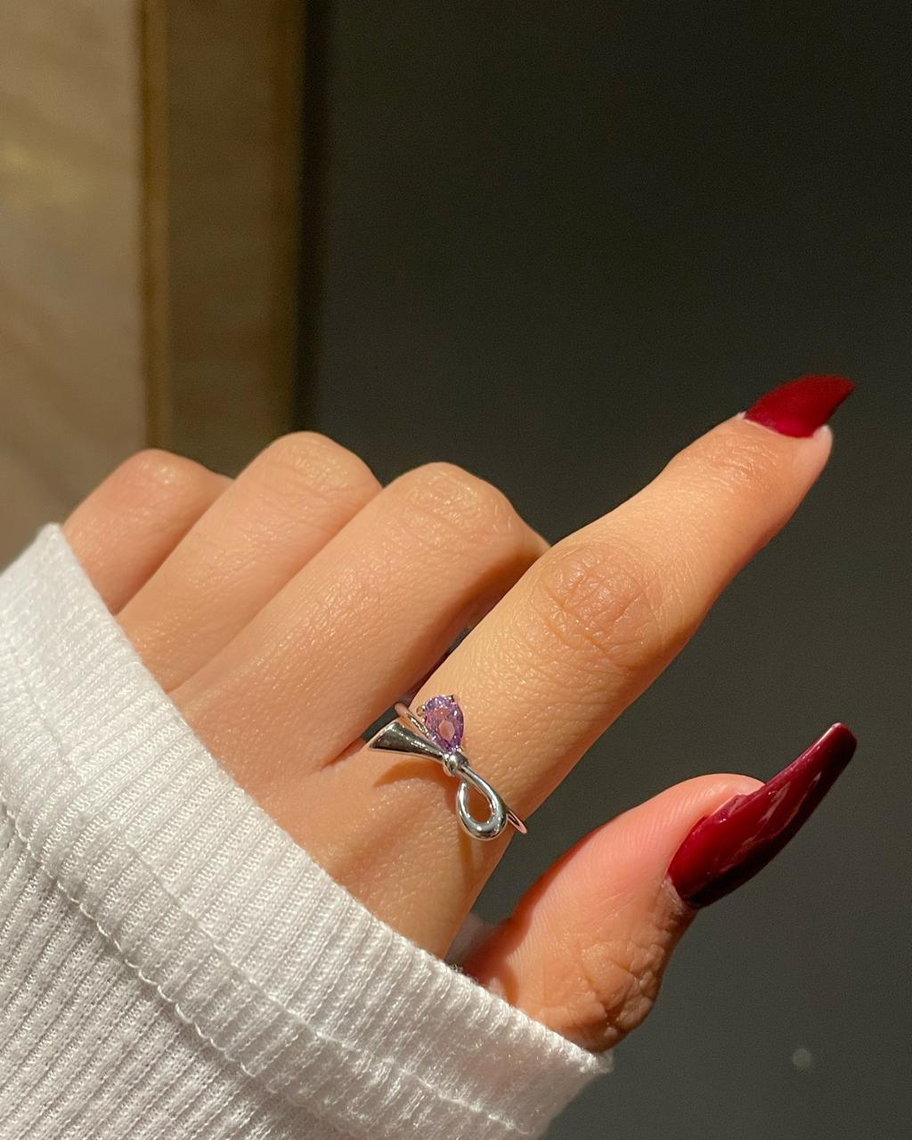 Candy Bow Ring- purple - Image 3