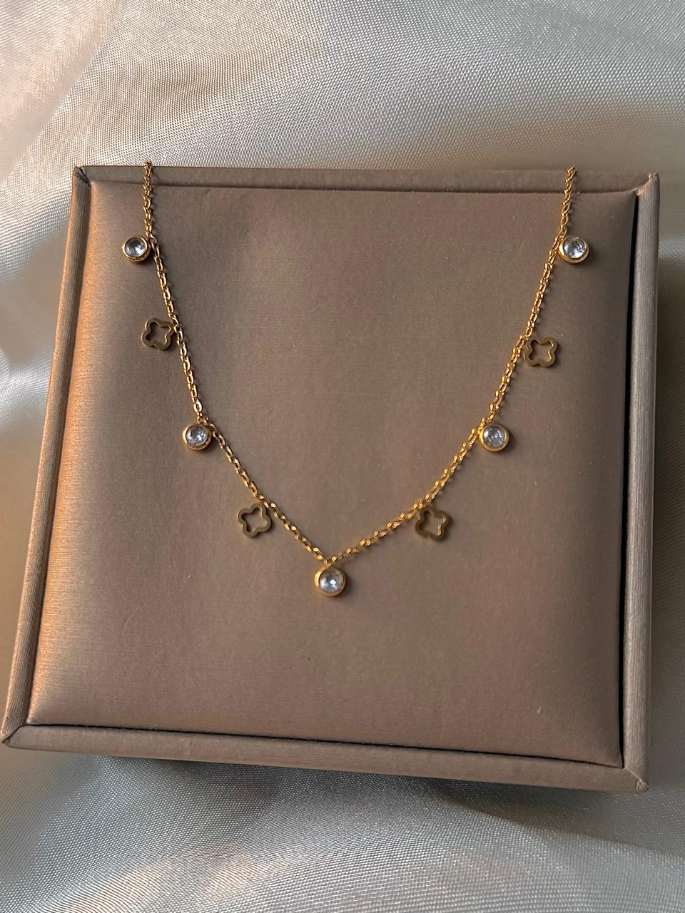 Champagne Problems Clover Necklace
