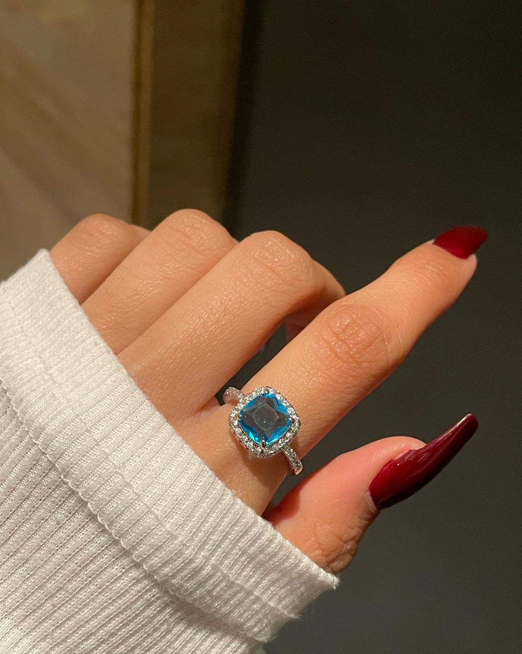 Charlotte Ring- teal blue - Image 2