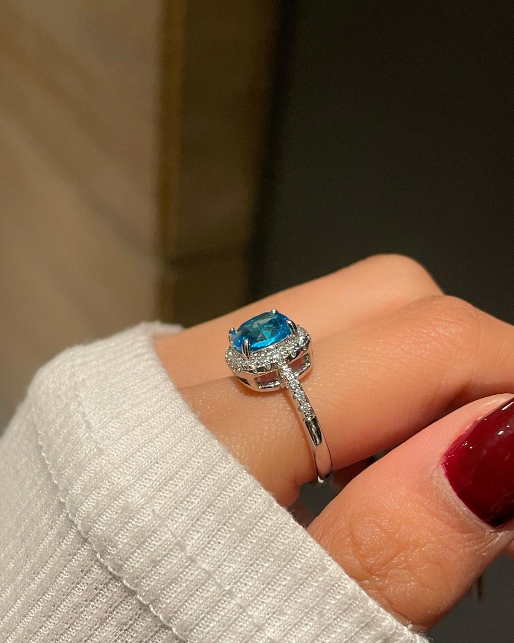 Charlotte Ring- teal blue - Image 3