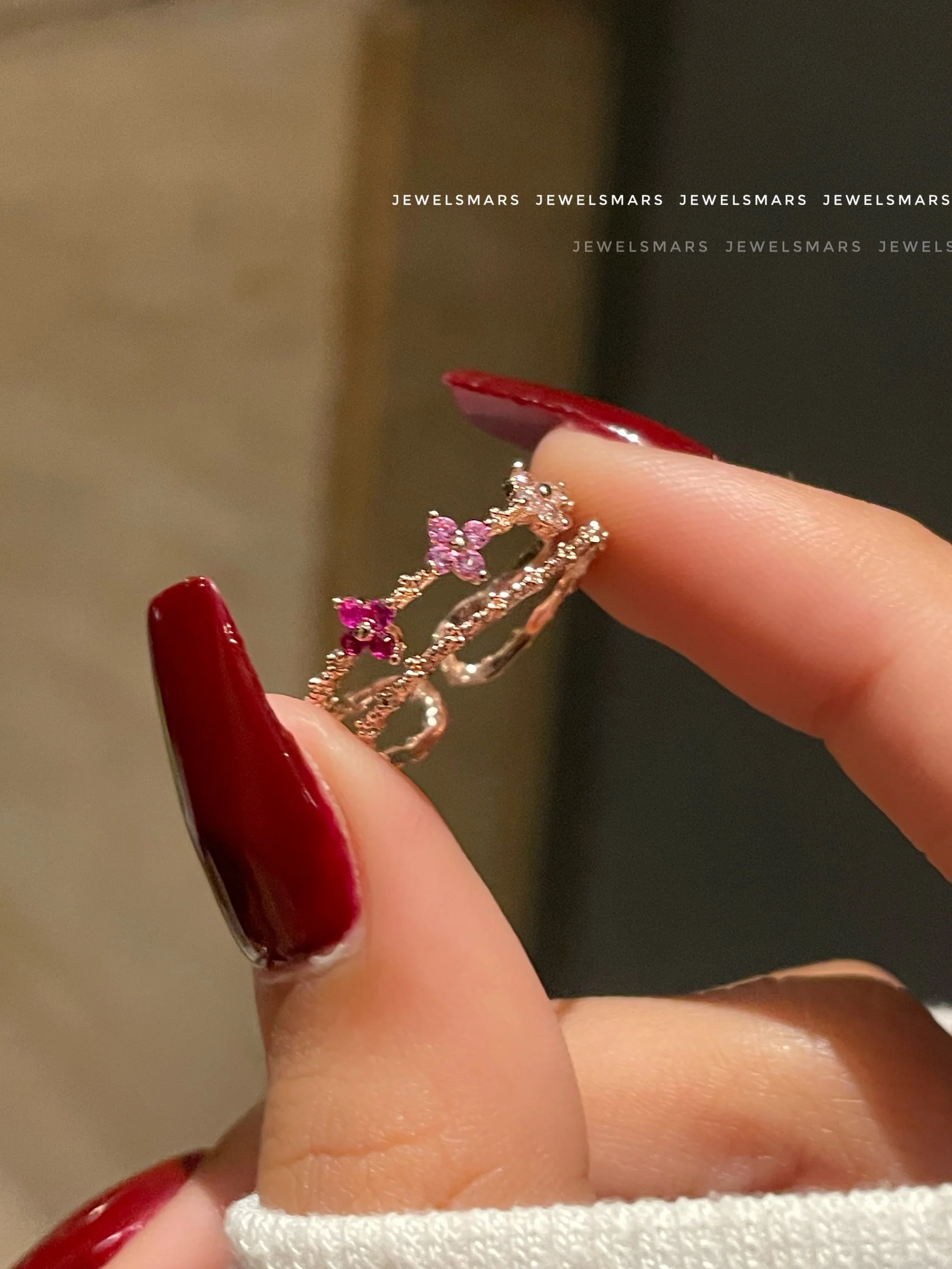Cherry Blossom ring- pink - Image 3