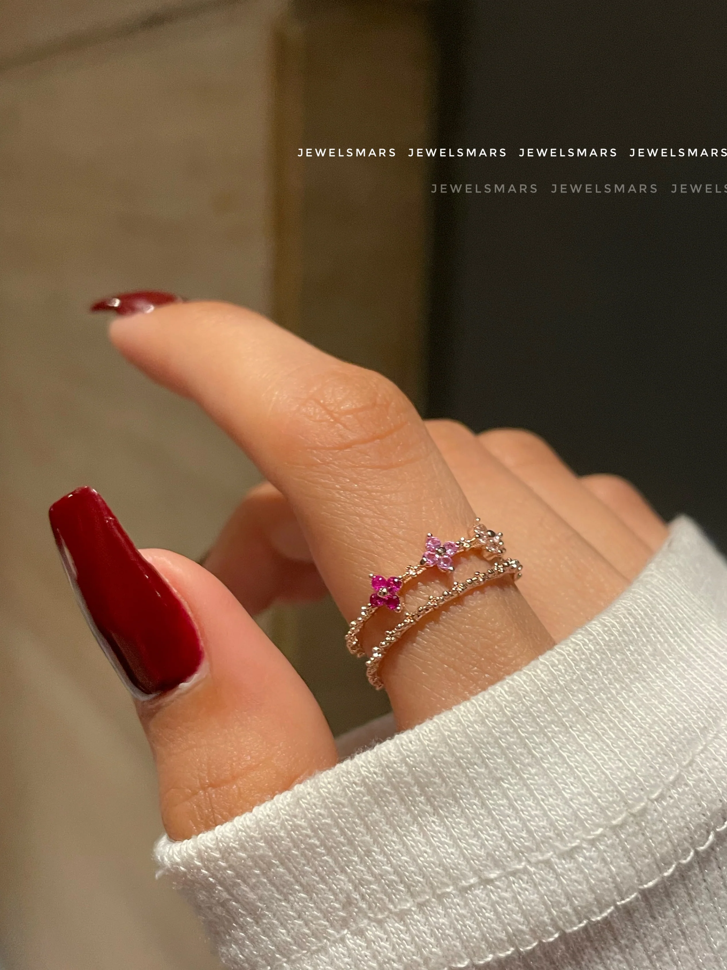 Cherry Blossom ring- pink - Image 4