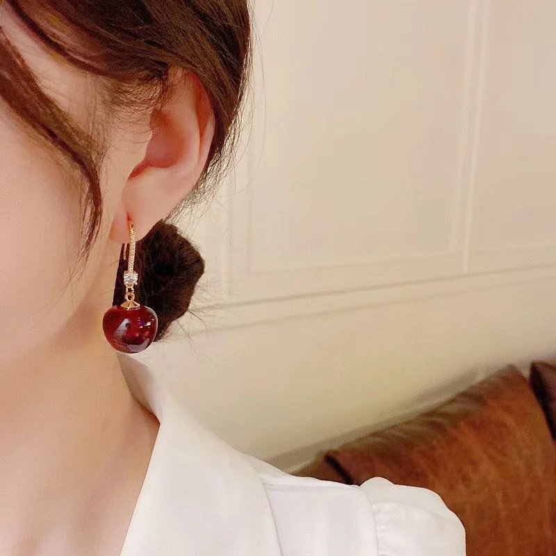 Cherry Drop Earrings - Image 2