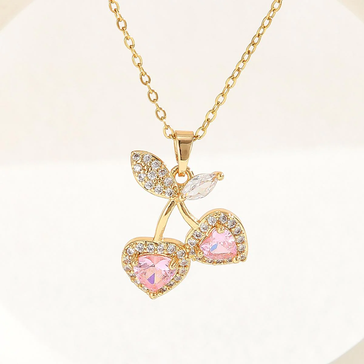 Cherry Necklace- pink