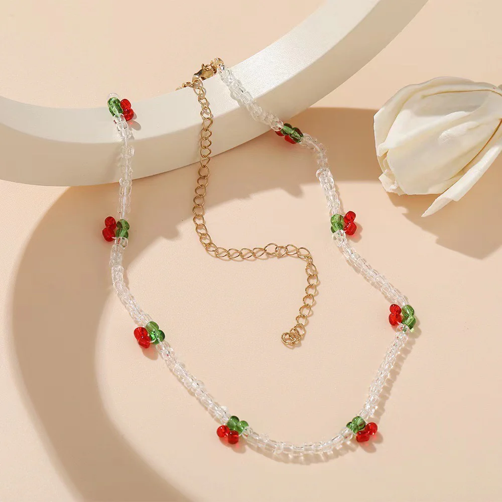 Cherry Necklace- white - Image 3
