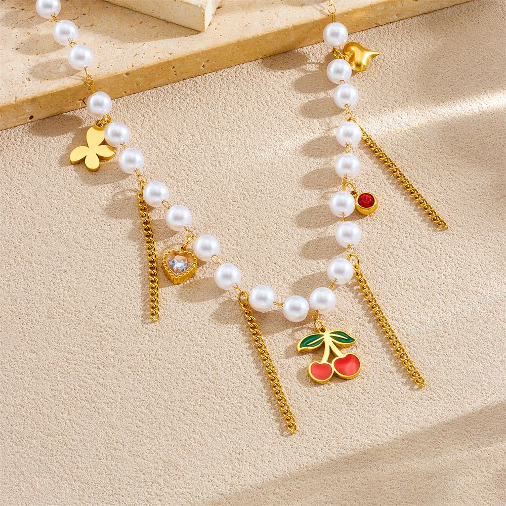 Cherry on Top Pearl Necklace - Image 2