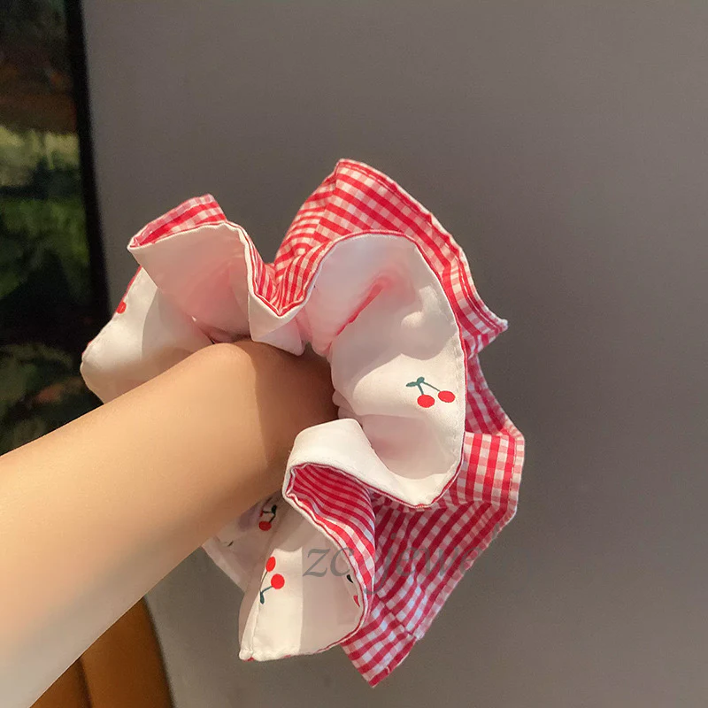 Cherry Orchard Plaid Scrunchie - Image 2