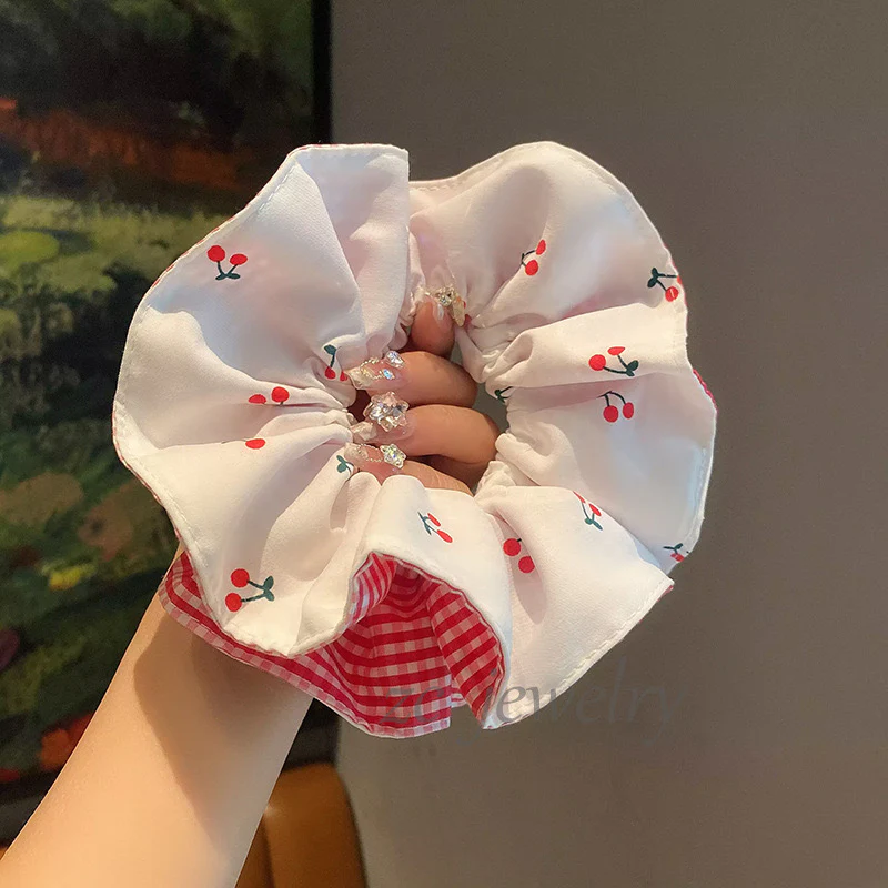 Cherry Orchard Plaid Scrunchie - Image 3