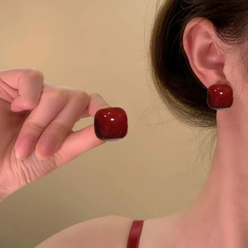 Cherry Red Earrings - Image 3