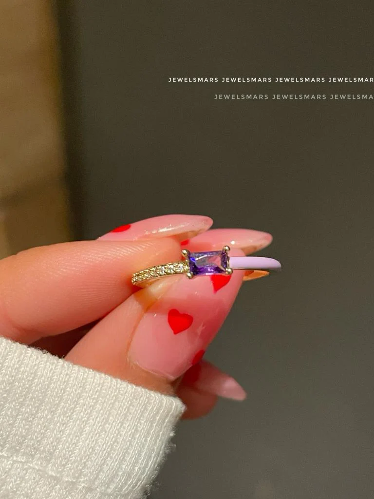 Chloe Statement Ring - purple - Image 3