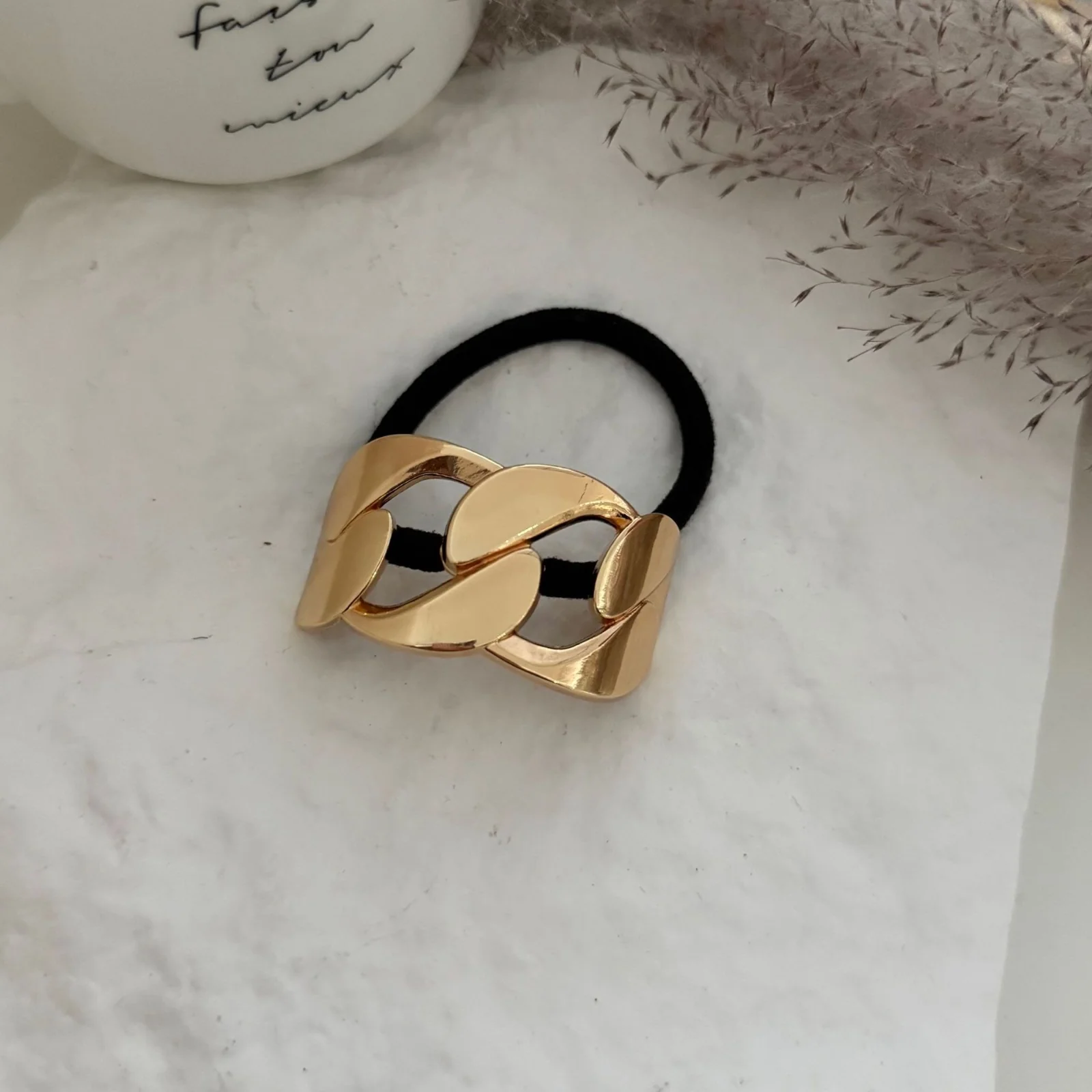 Chunky Chained Metal Statement Hair Tie - Image 3