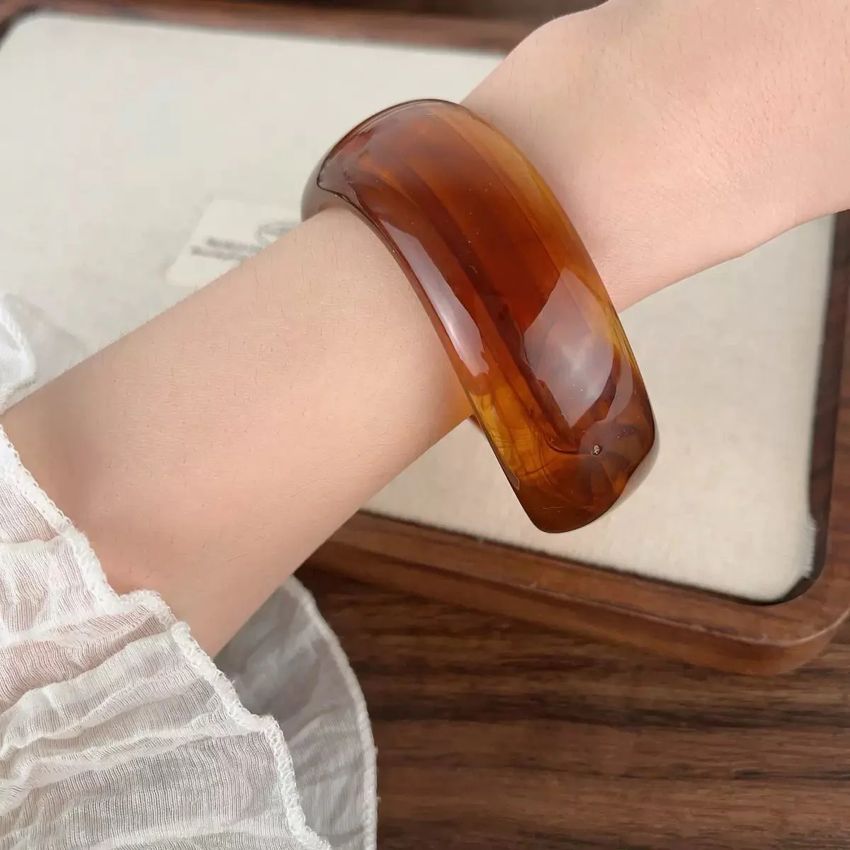 Chunky Drip Acrylic Bangle - Image 2