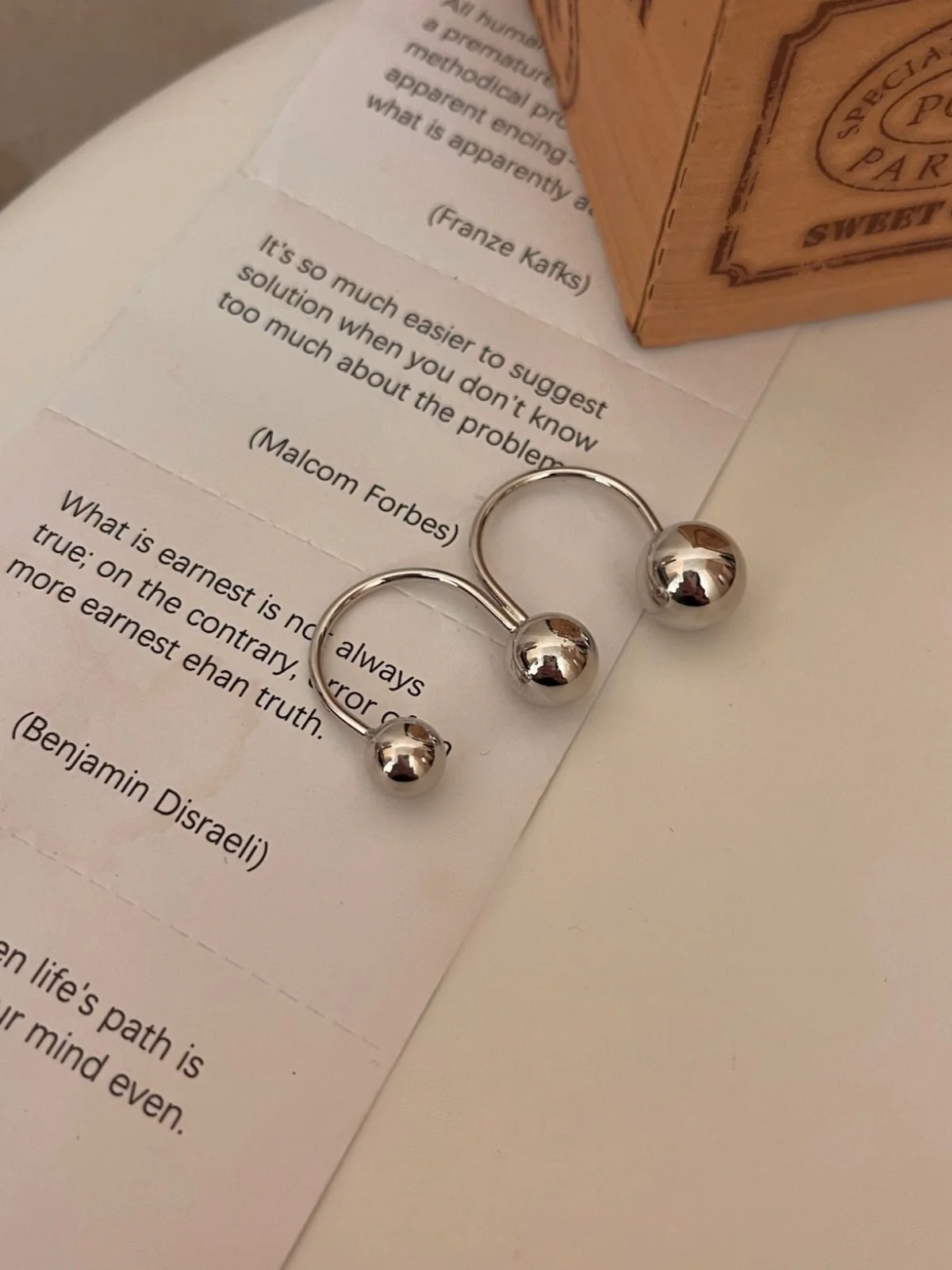 Chunky Silver Double-ball Ring - Image 3