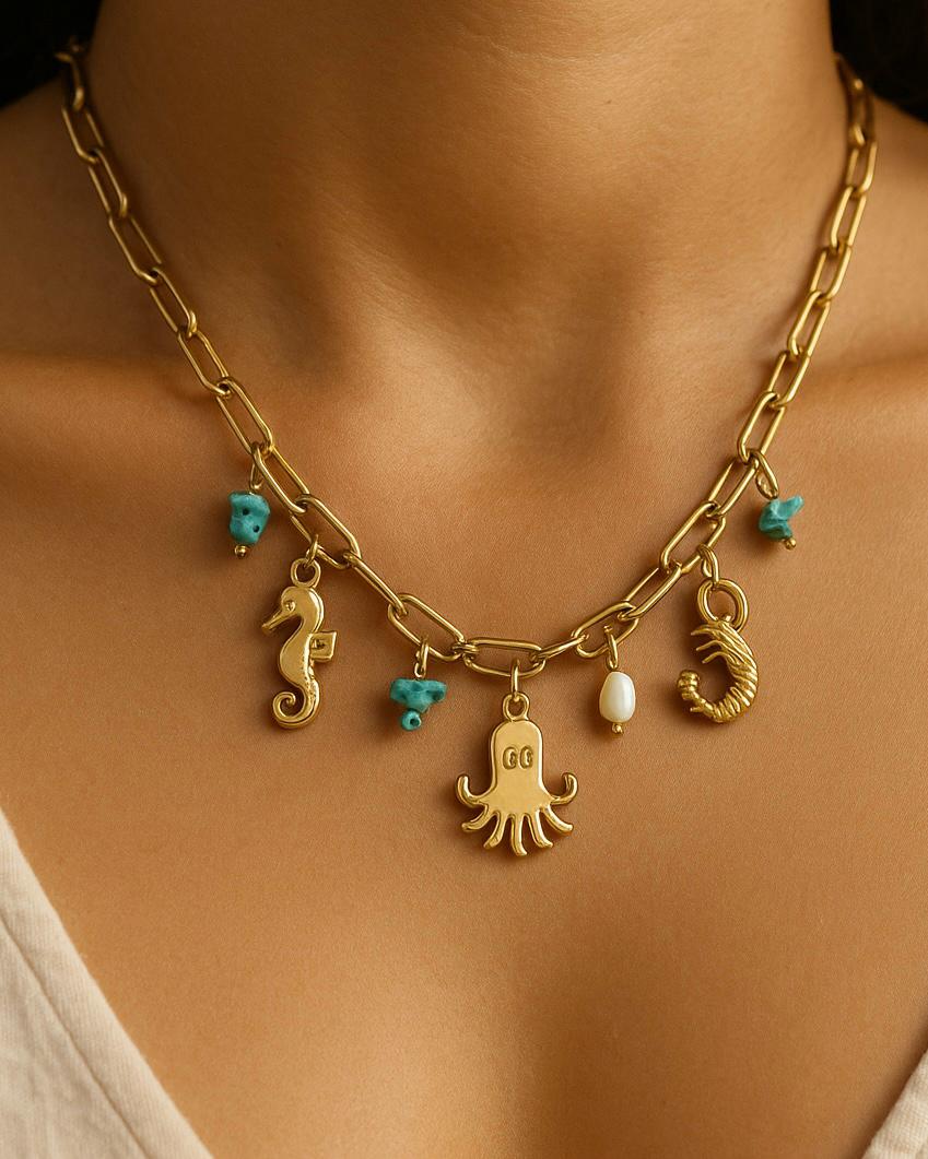 Ciao Blue Charms Necklace