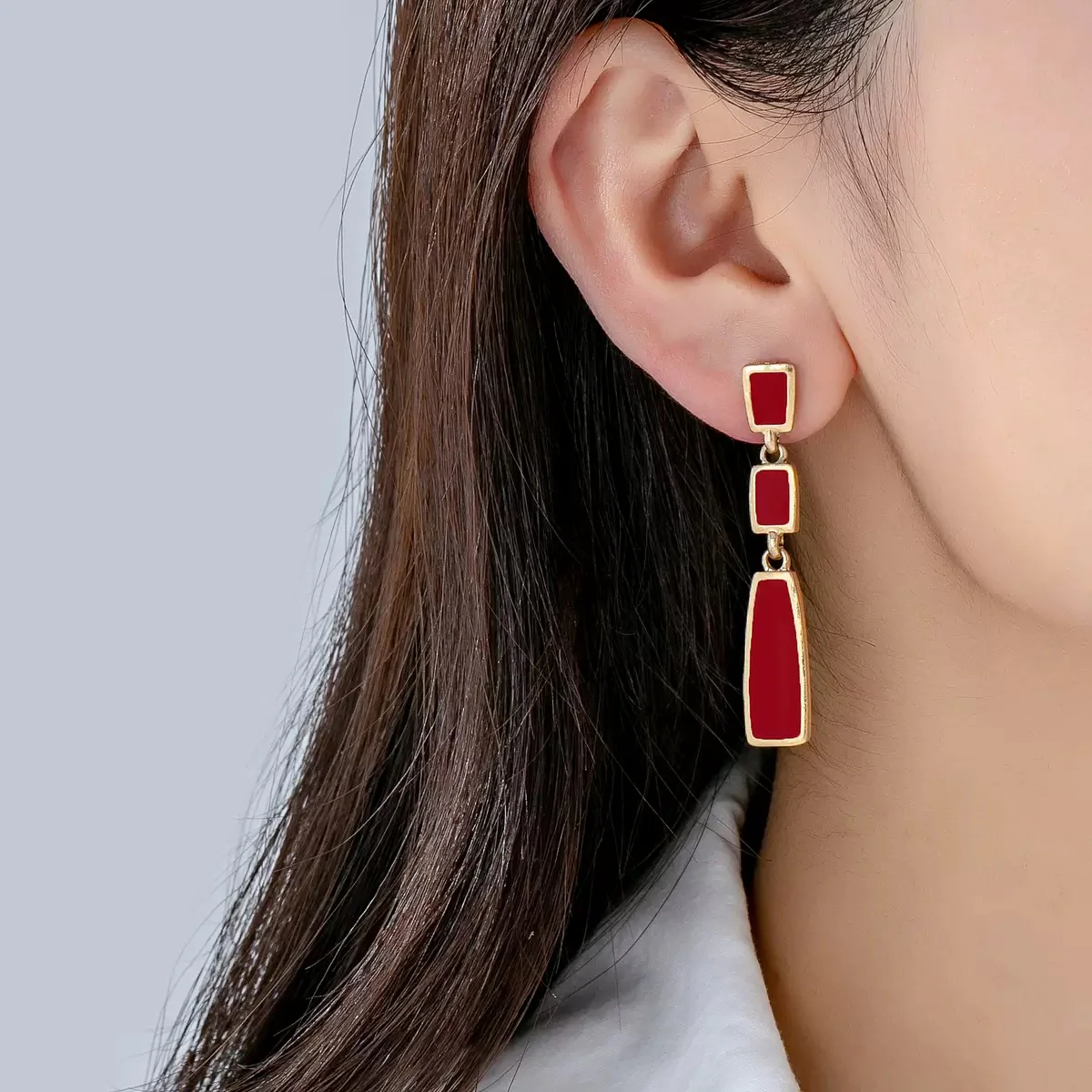 Classy Claire Red Earrings - Image 2