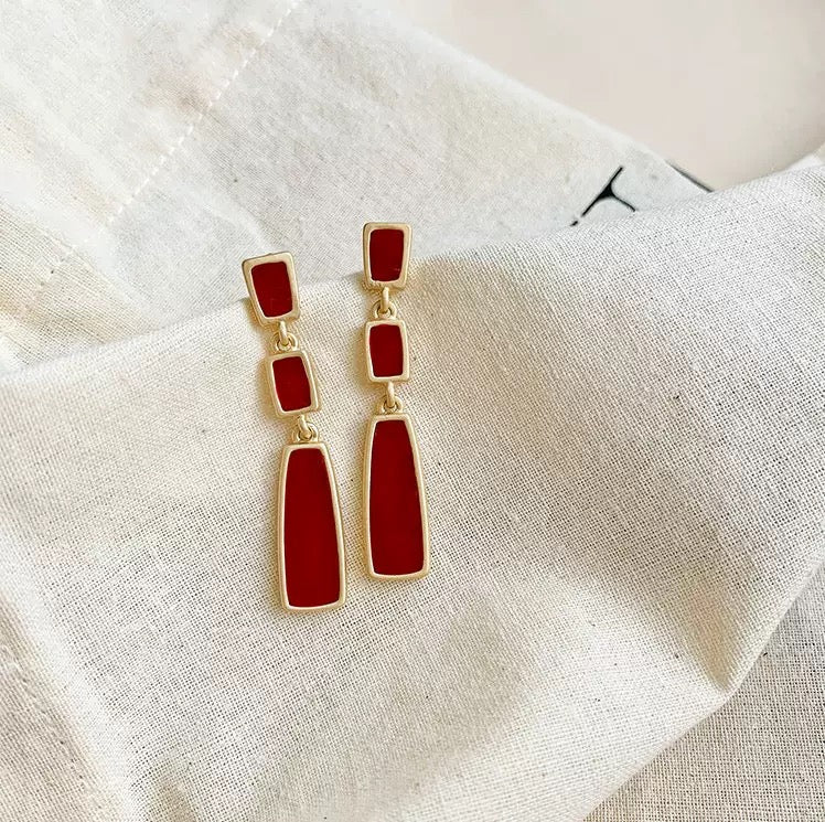 Classy Claire Red Earrings - Image 3