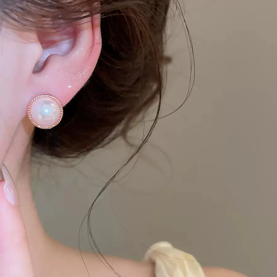 Classy-Core Pearl Stud Earrings - Image 2