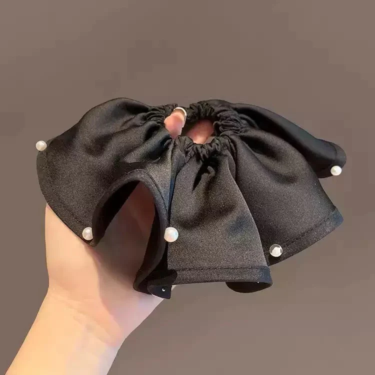 Classy Ruffle Pearl Scrunchie - Image 2