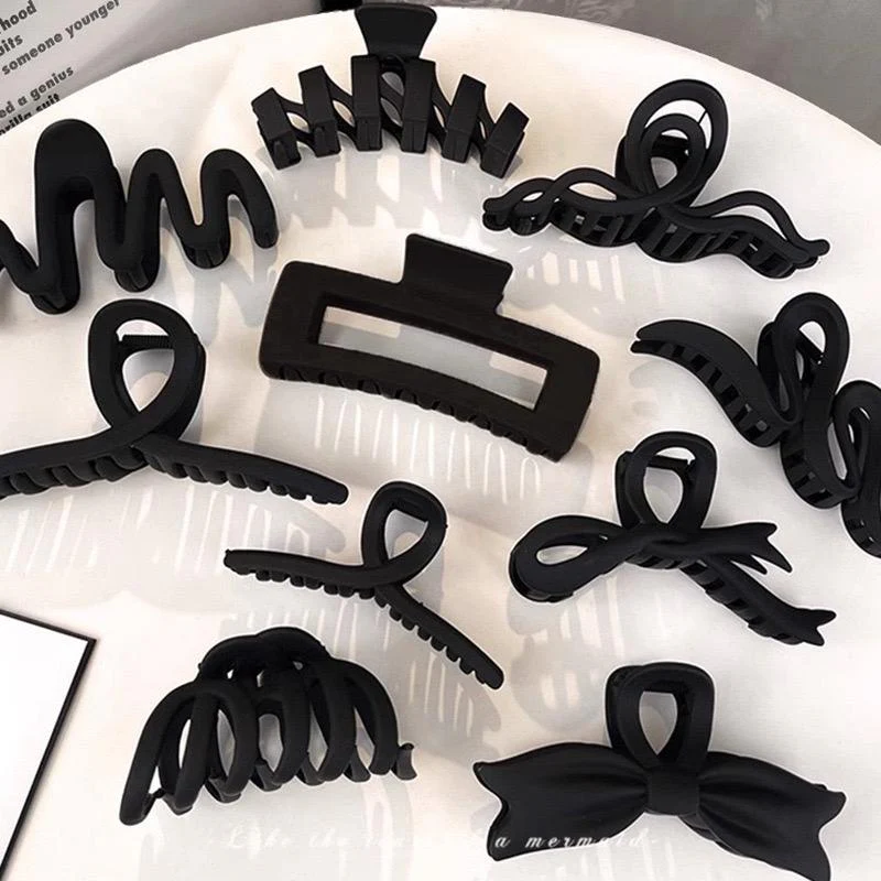 Combo of 10 Hair Claw Clips- black - Image 6