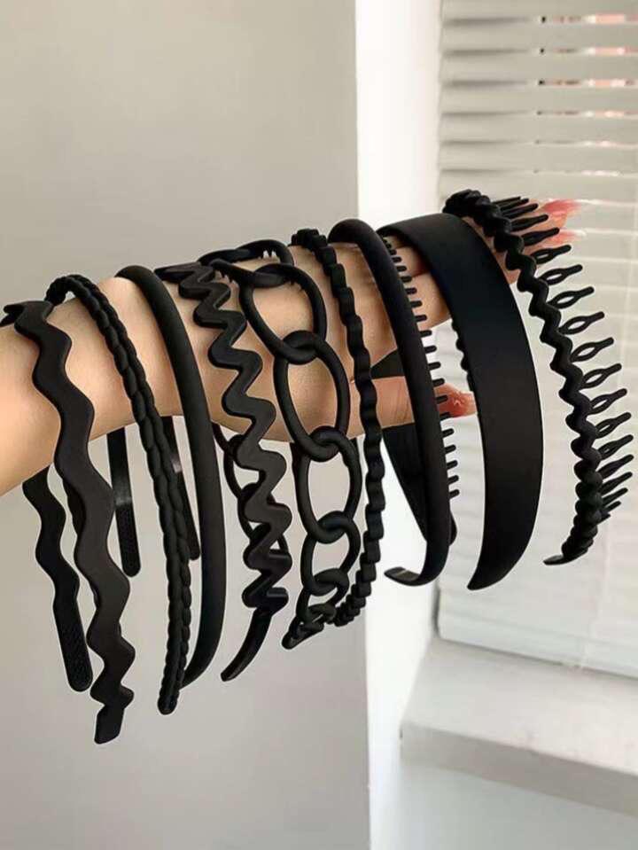 Combo of 9 assorted Hairband- Black