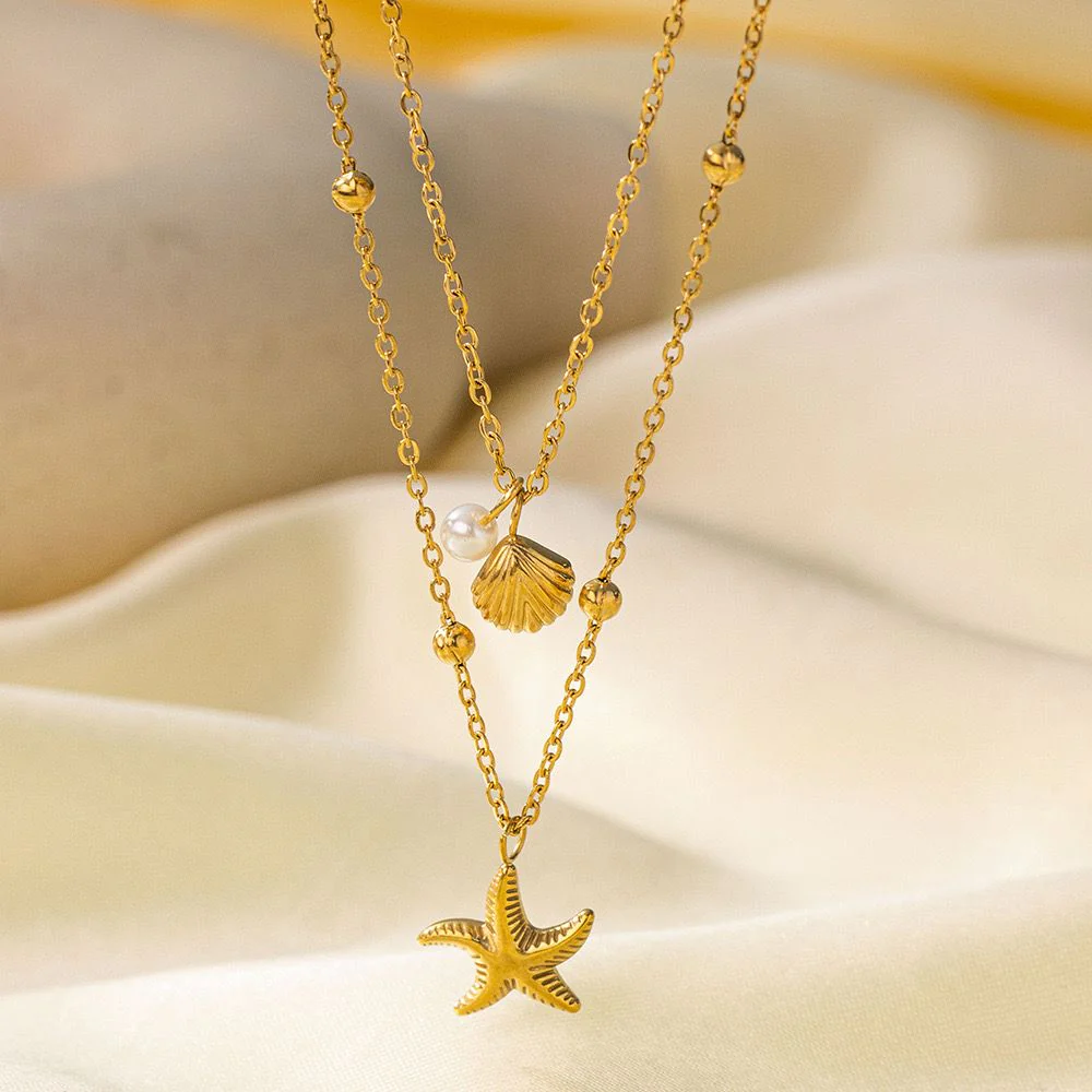 Coral Girly Double Layered Necklace