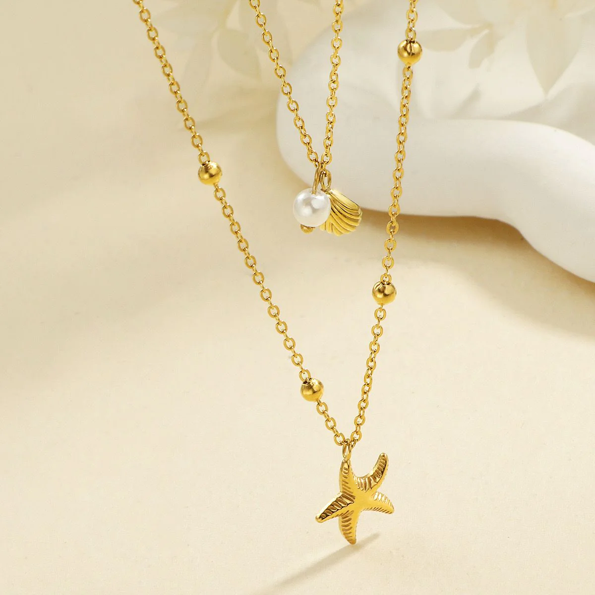 Coral Girly Double Layered Necklace - Image 3