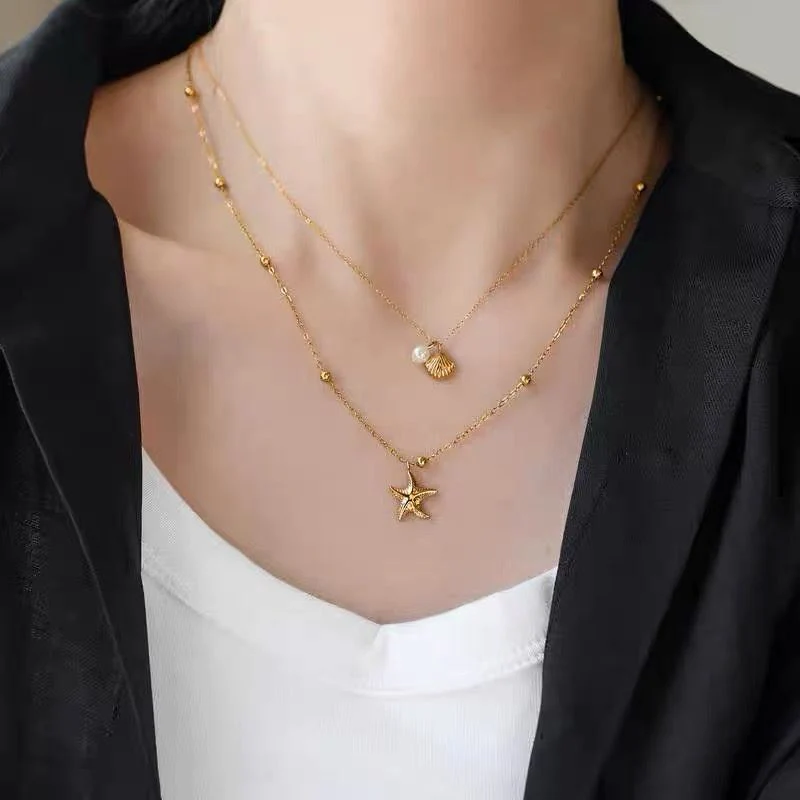 Coral Girly Double Layered Necklace - Image 5