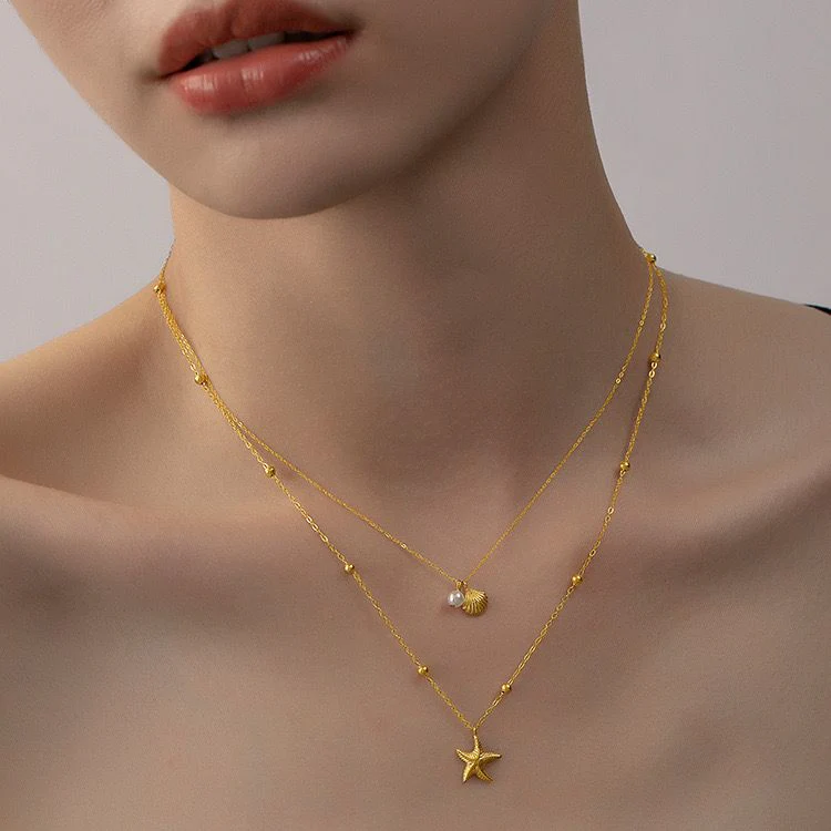 Coral Girly Double Layered Necklace - Image 6