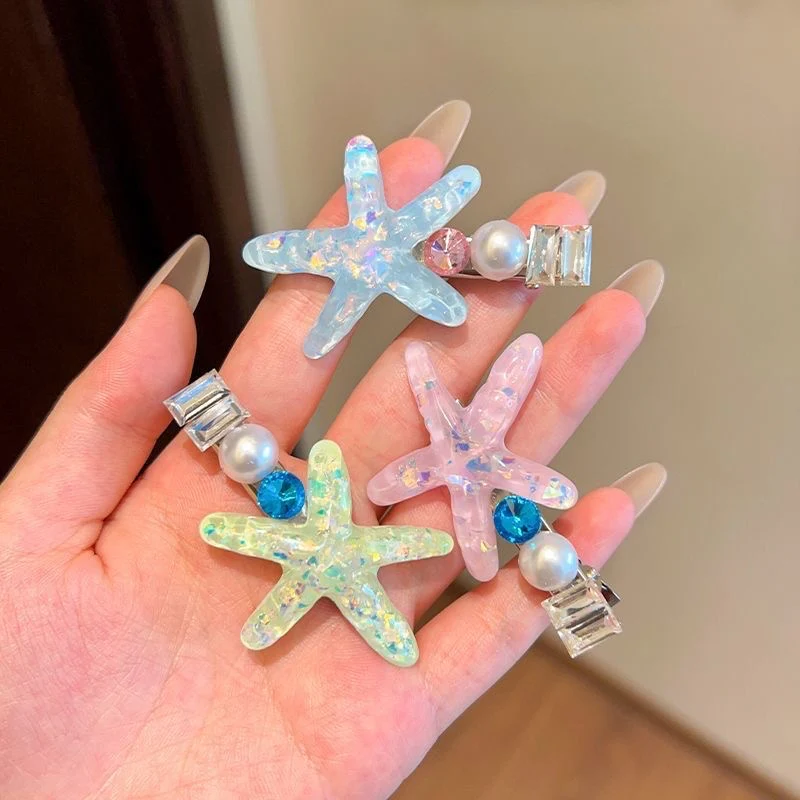 Coral Pop Pearl Hair Clips