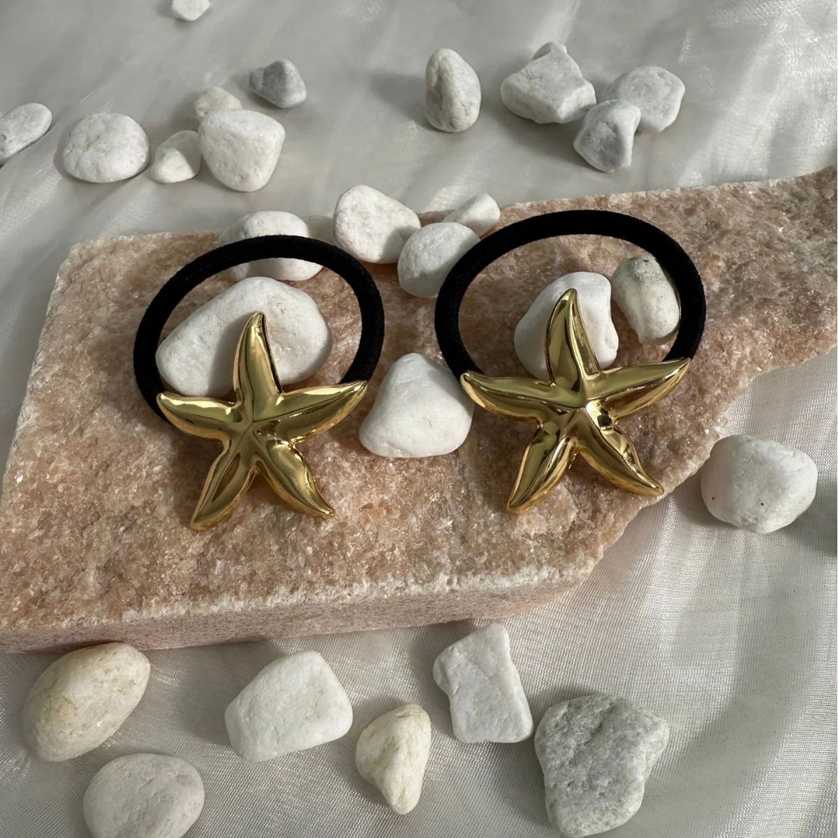 Coral Star Statement Metal Hair Tie - Image 3