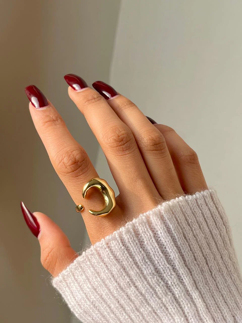Crescent Moon Statement Ring - Image 2