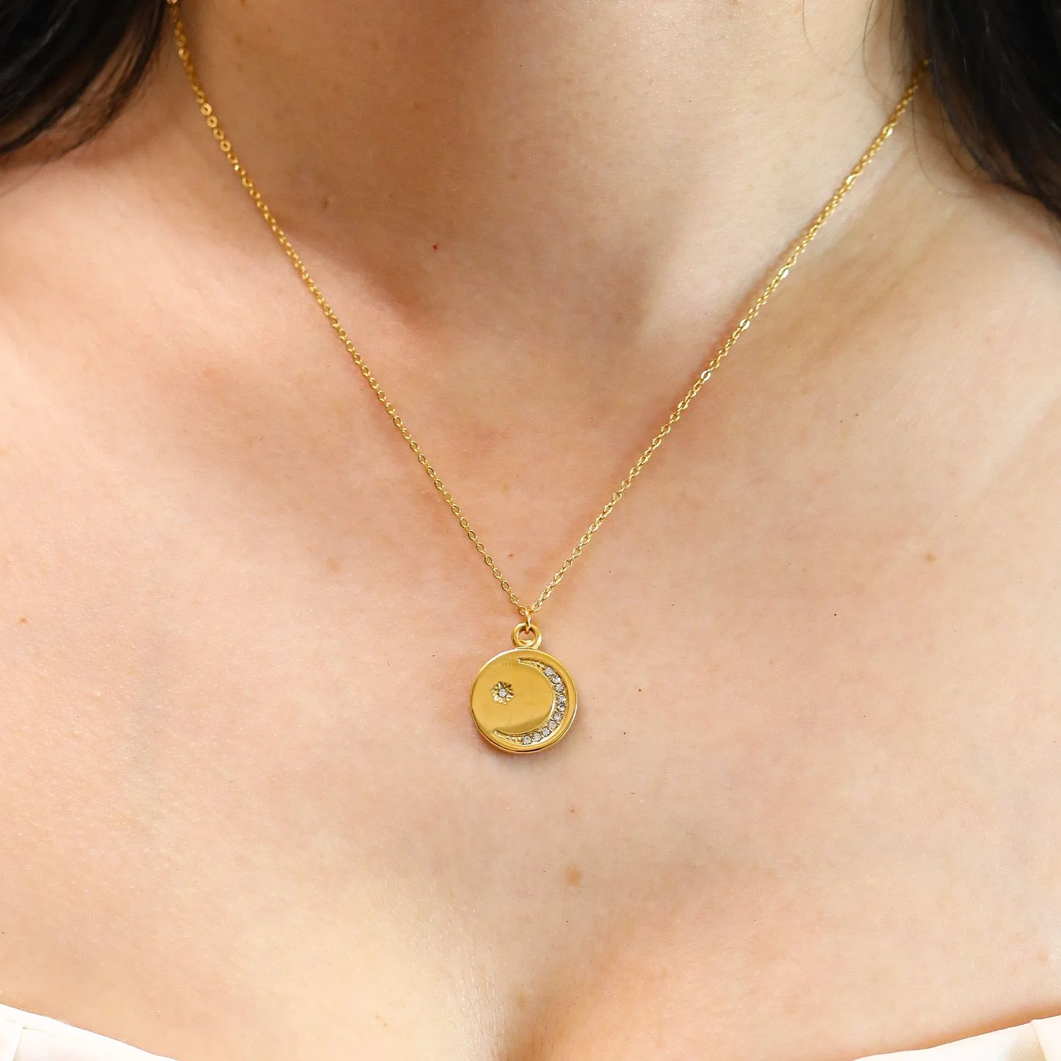 Crescent Spell Gold Necklace - Image 2