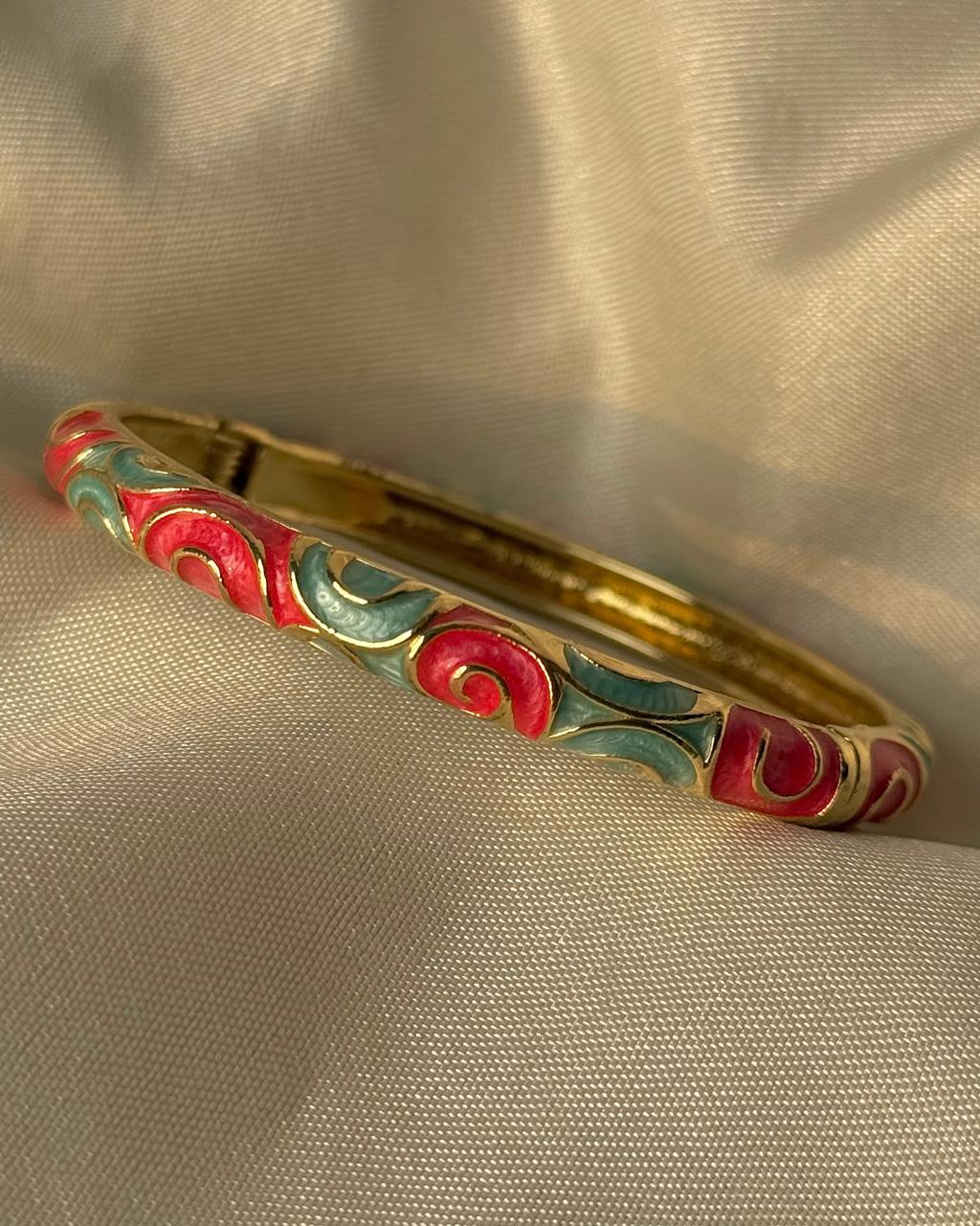 Crimson Crest Enamel Bangle - Image 2