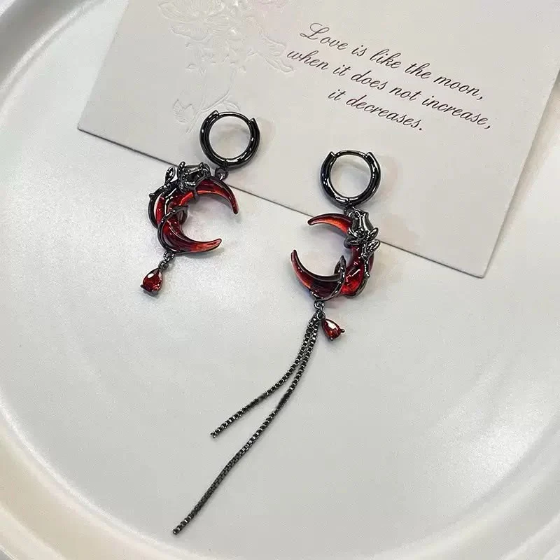 Crimson Eclipse Asymmetric earrings - Image 5