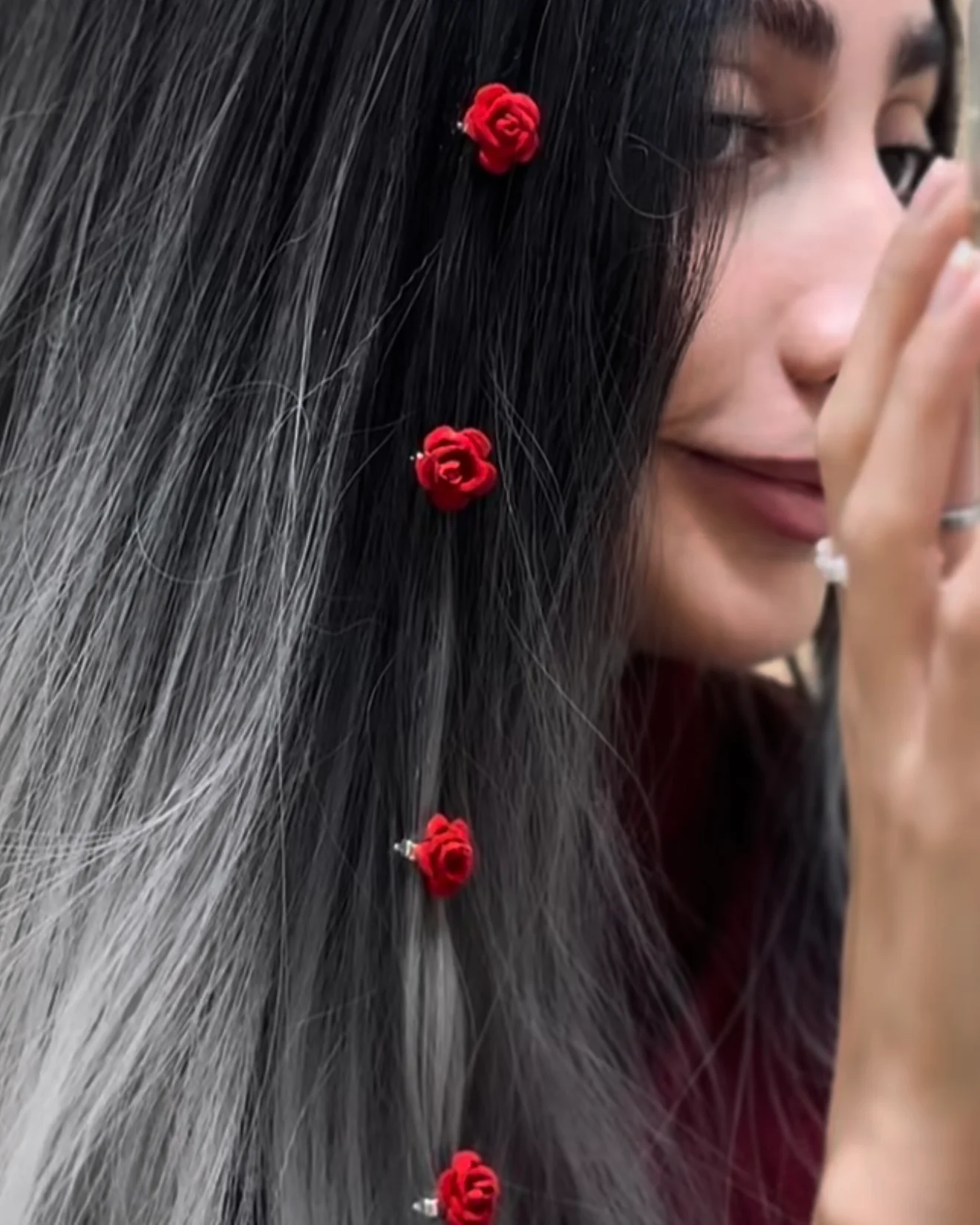 Crimson Muse Rose hair pins (pack of 8) - Image 8