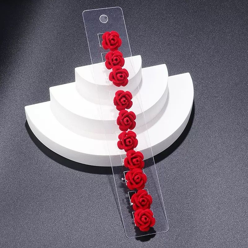 Crimson Romance Blossom Clips (Pack of 8pcs) - Image 3