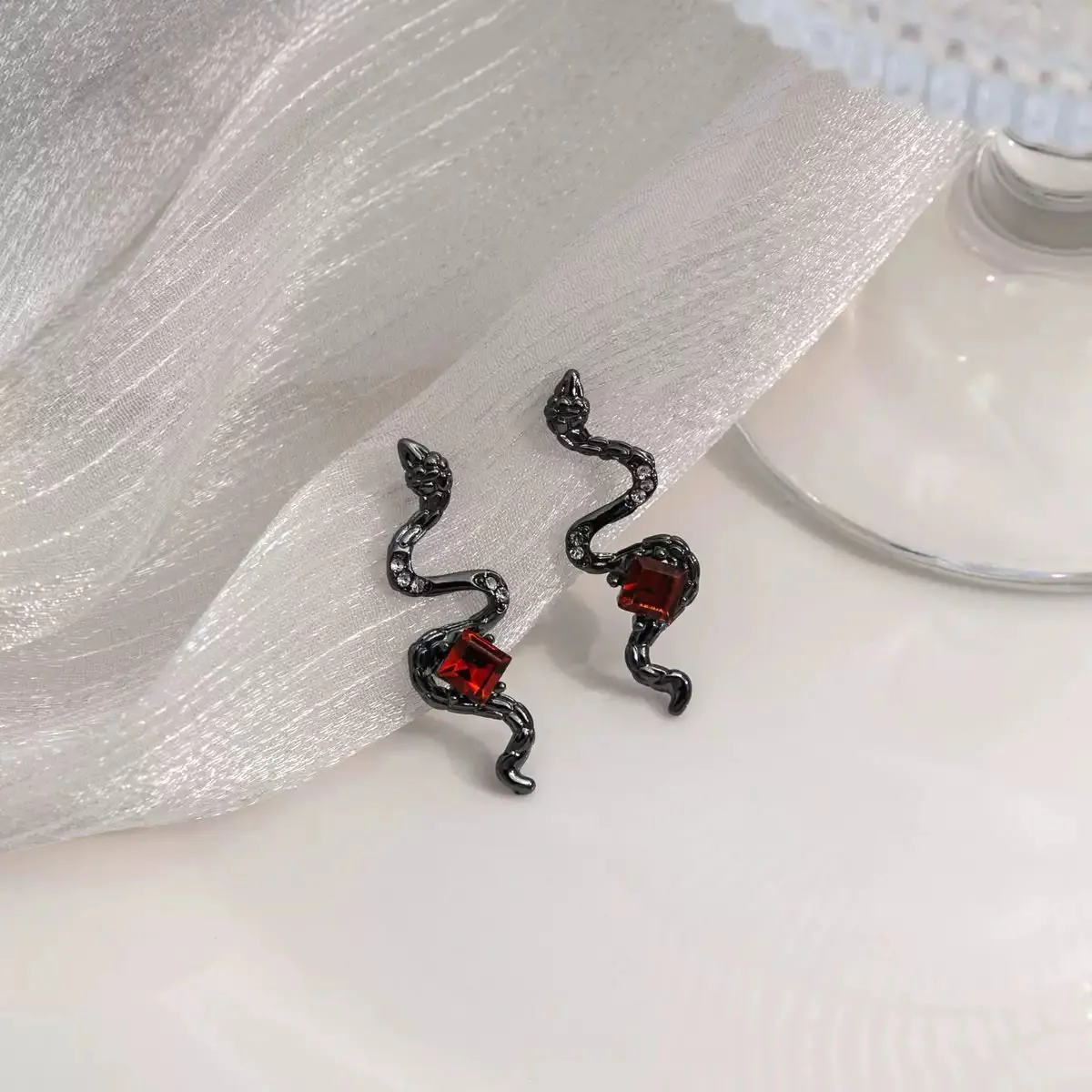 Crimson Venom Drop Earrings