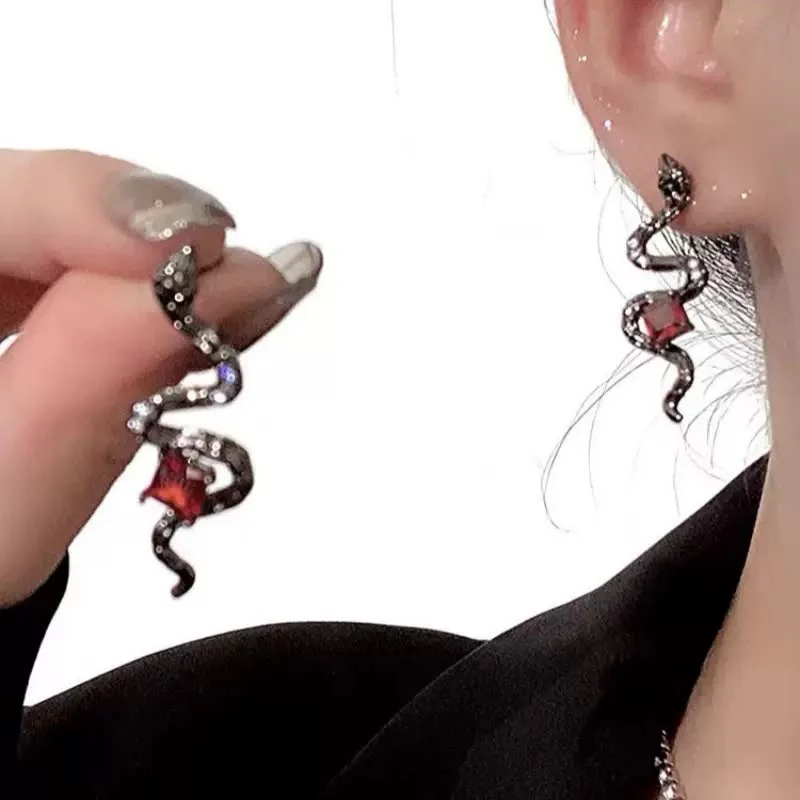Crimson Venom Drop Earrings - Image 2