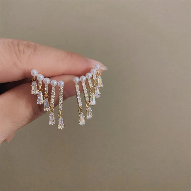 Crystal Raindrops Earrings - Image 3