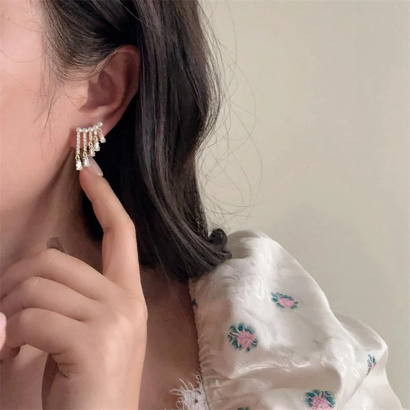 Crystal Raindrops Earrings - Image 4