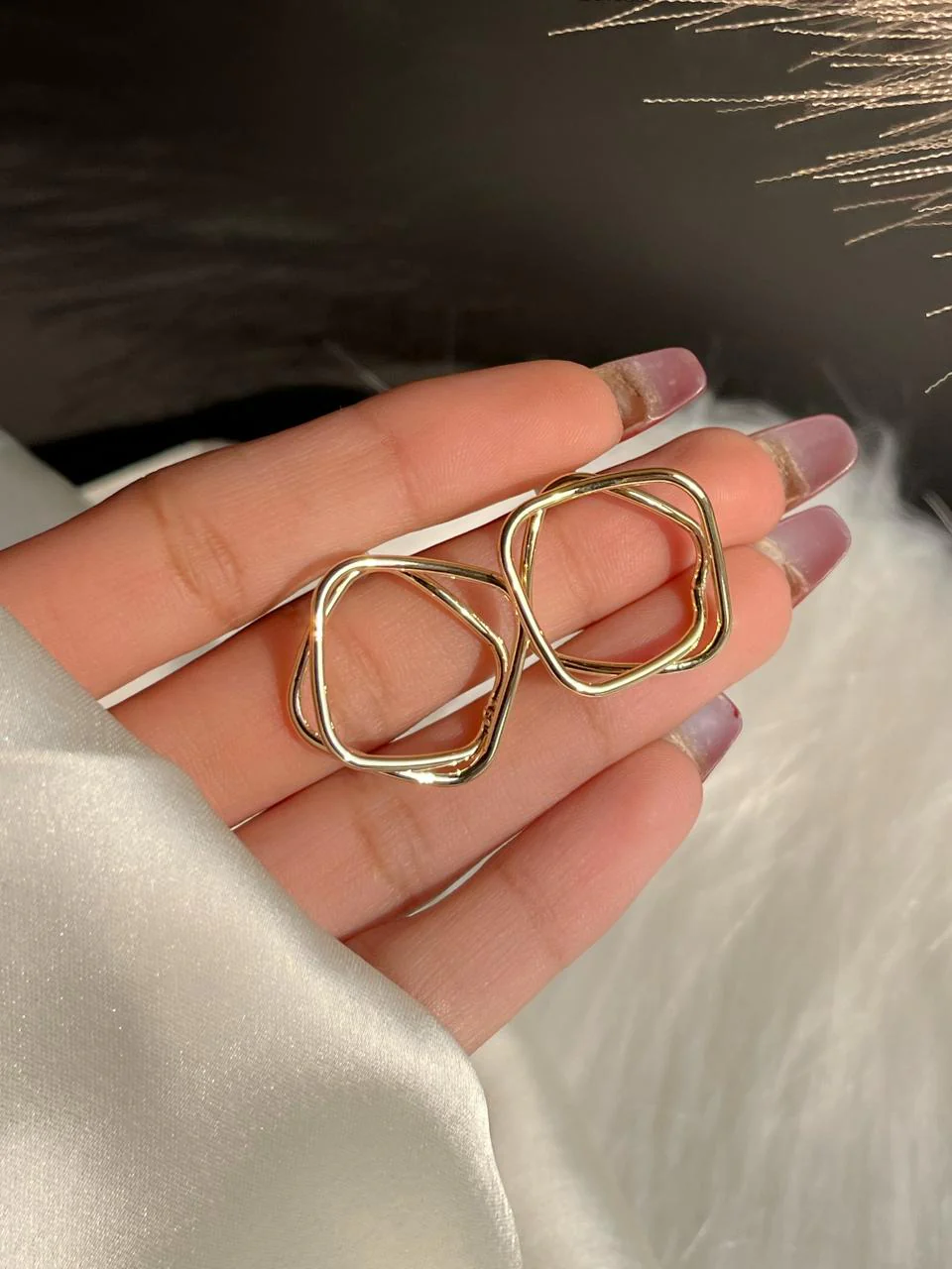 Cubic Statement Earrings - Image 2