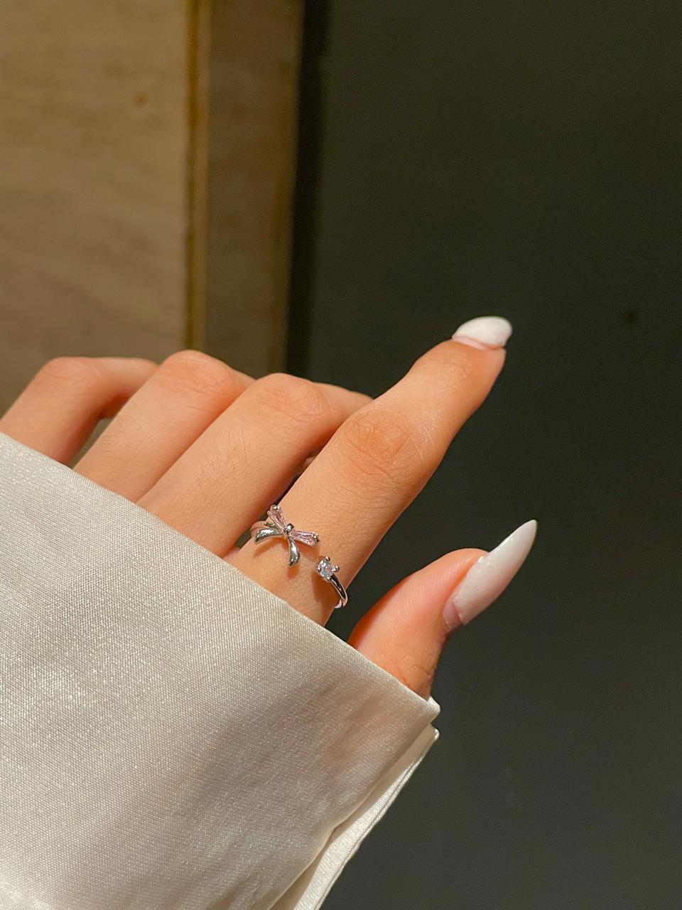 Cute Bow Ring- pink - Image 3