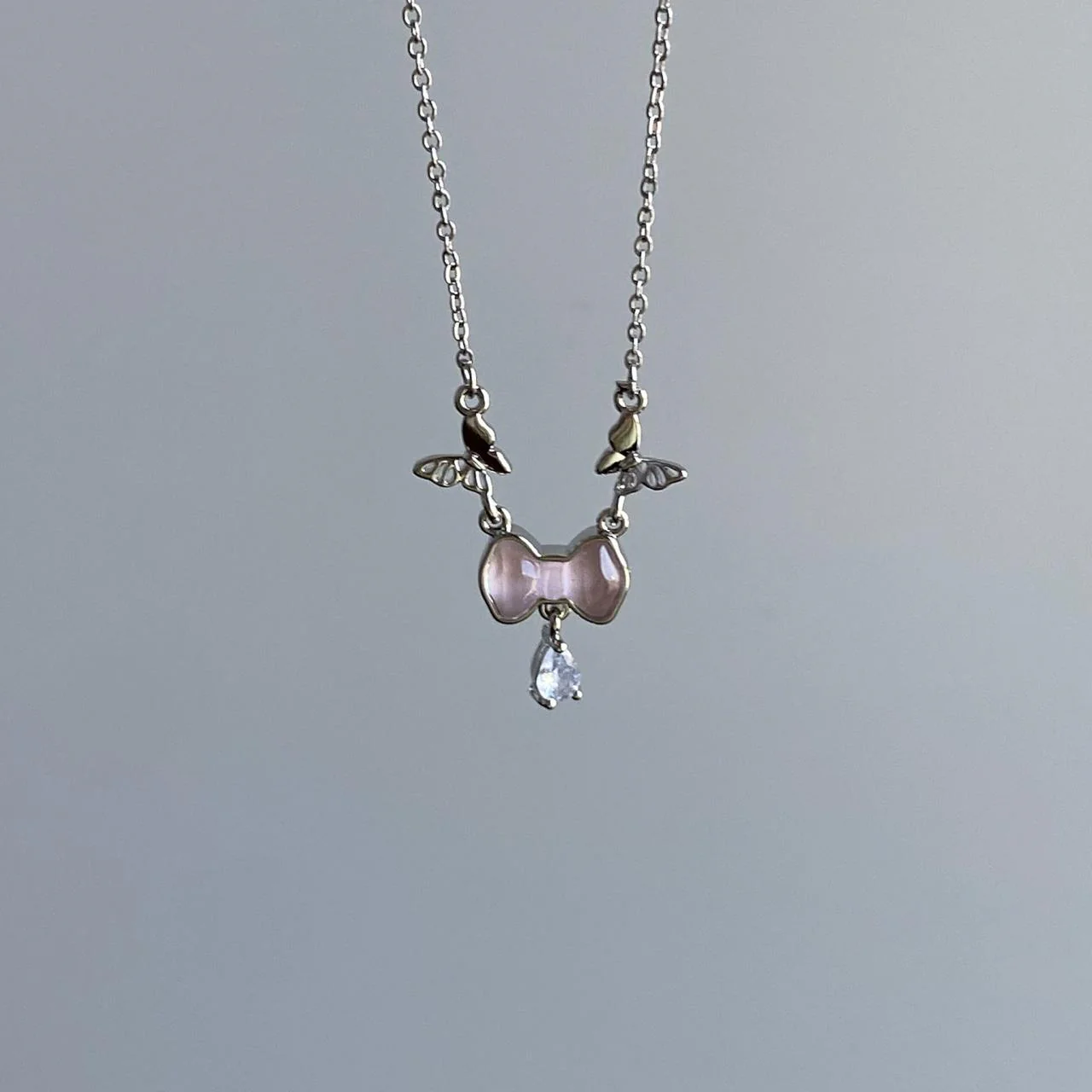 Cute Bow with Butterflies Necklace - Image 5