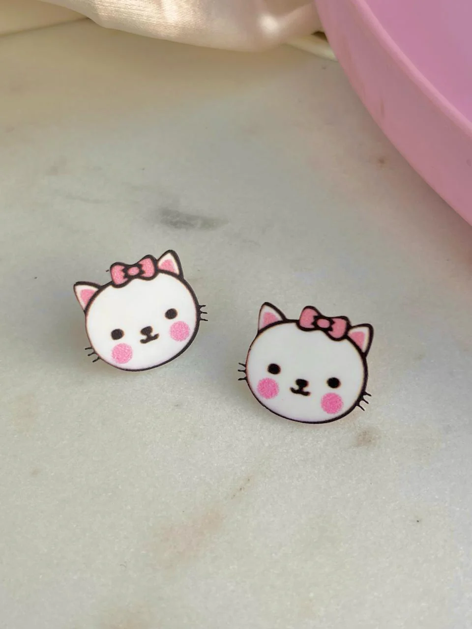 Cute Kitty Stud Earrings - Image 2
