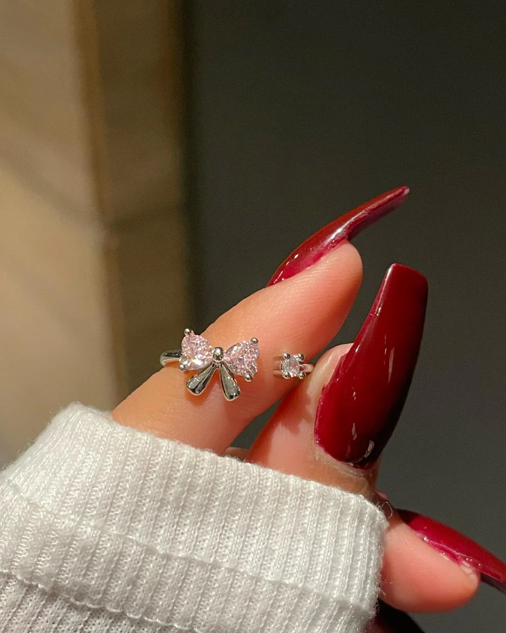 Cute lil Bow Ring- pink - Image 3