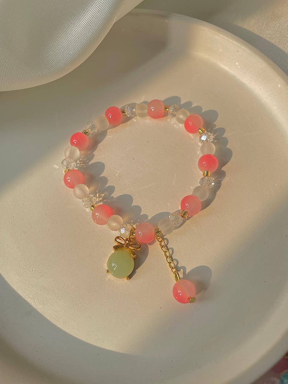 Cutie Bow bracelet- peach - Image 2