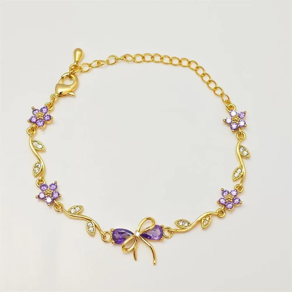 Dainty Bow in Purple Bracelet