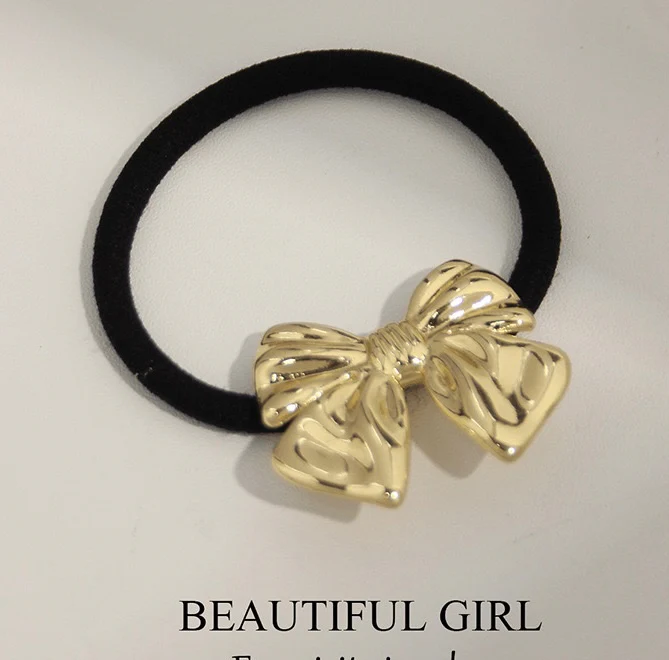 Dainty Ribbon Statement Metal Hair Tie - Image 3