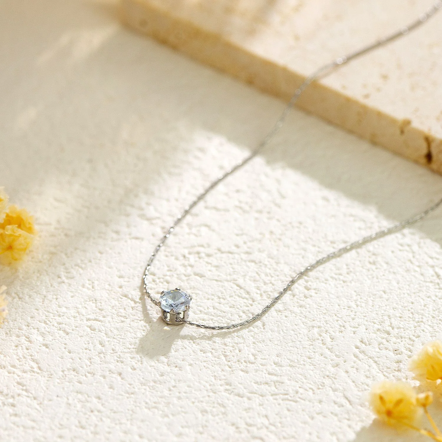 Minimal Solitaire Necklace (stainless steel) - Image 4