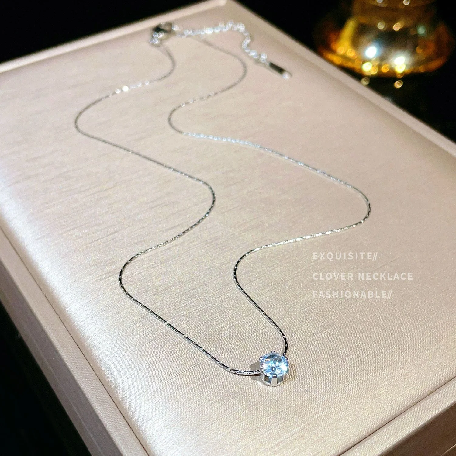 Minimal Solitaire Necklace (stainless steel) - Image 6